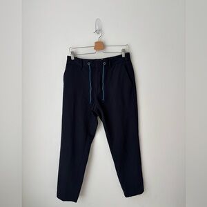 Hugo Boss Navy Drawstring Dress Pants | Stretch Tailored Trousers 32x30